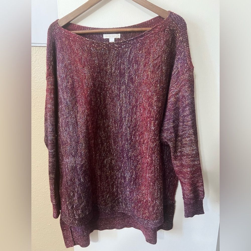 Westport Women's Burgundy Knit Sweater Sz2X Cabincore Normcore Winter Cozy Chic